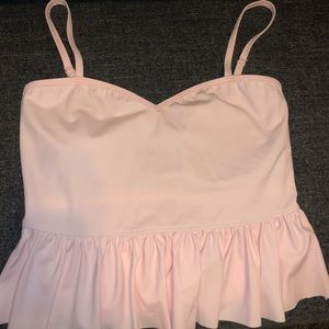 Kortni Jeane Blush sweetheart peplum Top.